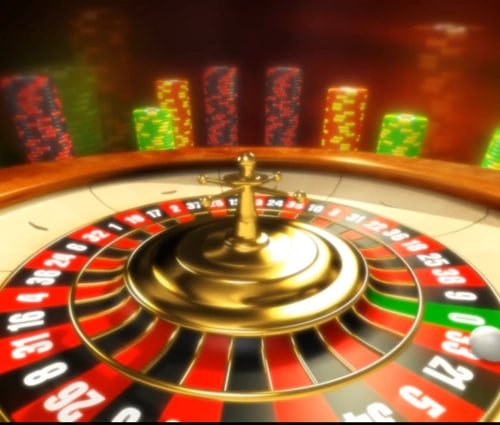 Tampilan langsung meja VIP Roulette dengan dealer dan roda roulette di studio multi-kamera